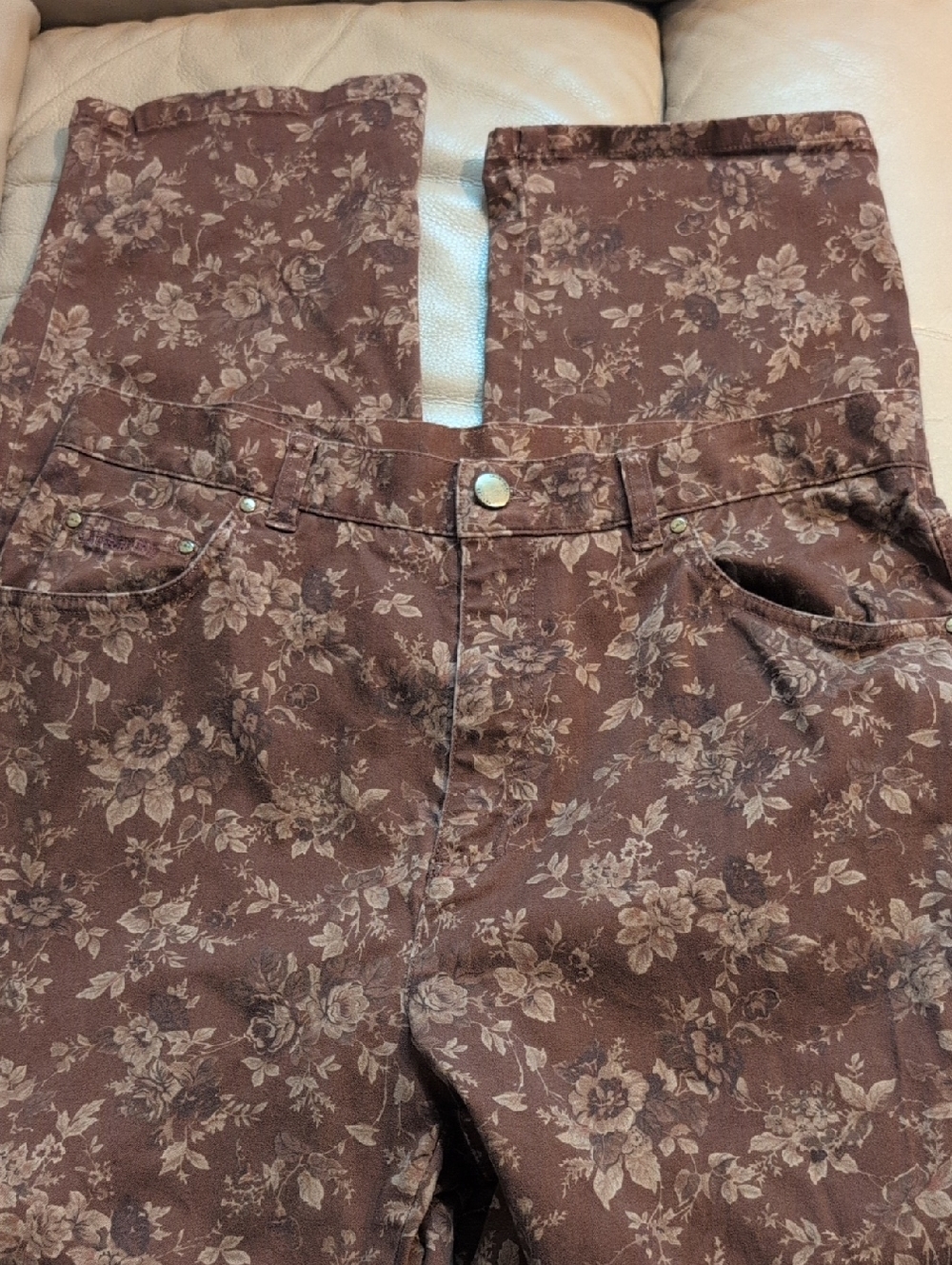 Lauren Ralph Lauren Brown Floral Print Women's Pants Size 14P
